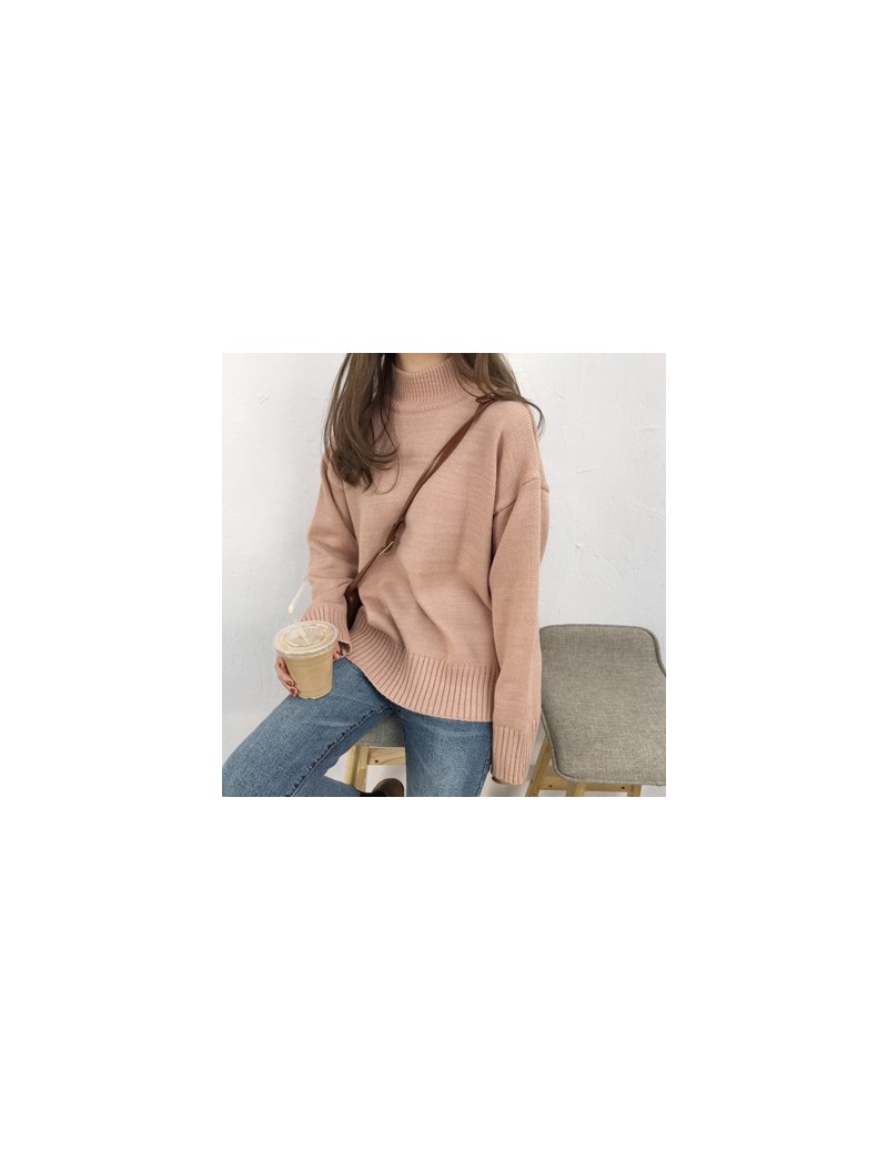 Women'S Loose Kawaii Thick Solid Color Sweaters Loose Lady Pullover Turtleneck Sweater Female Korean Harajuku Clothing For W...