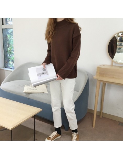 Pullovers Women'S Loose Kawaii Thick Solid Color Sweaters Loose Lady Pullover Turtleneck Sweater Female Korean Harajuku Cloth...
