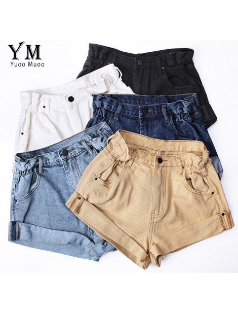 Shorts Vintage High Waist Crimping Denim Shorts Women 2019 Korean Style Casual Shorts Jeans Summer Hot Short Pants Women - Kh...