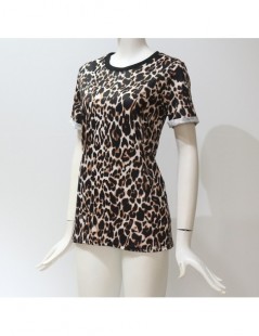 T-Shirts 2019 Fashion Leopard O Neck T Shirt Short Sleeve Casual Tops Tees Sexy Casual T-shirt Camisas Mujer Women Summer T s...