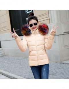 Parkas 2019 New Fashion Winter Jacket Women Fake Raccoon Fur Collar Winter Coat Women Parkas Warm Down Jacket Female outerwea...
