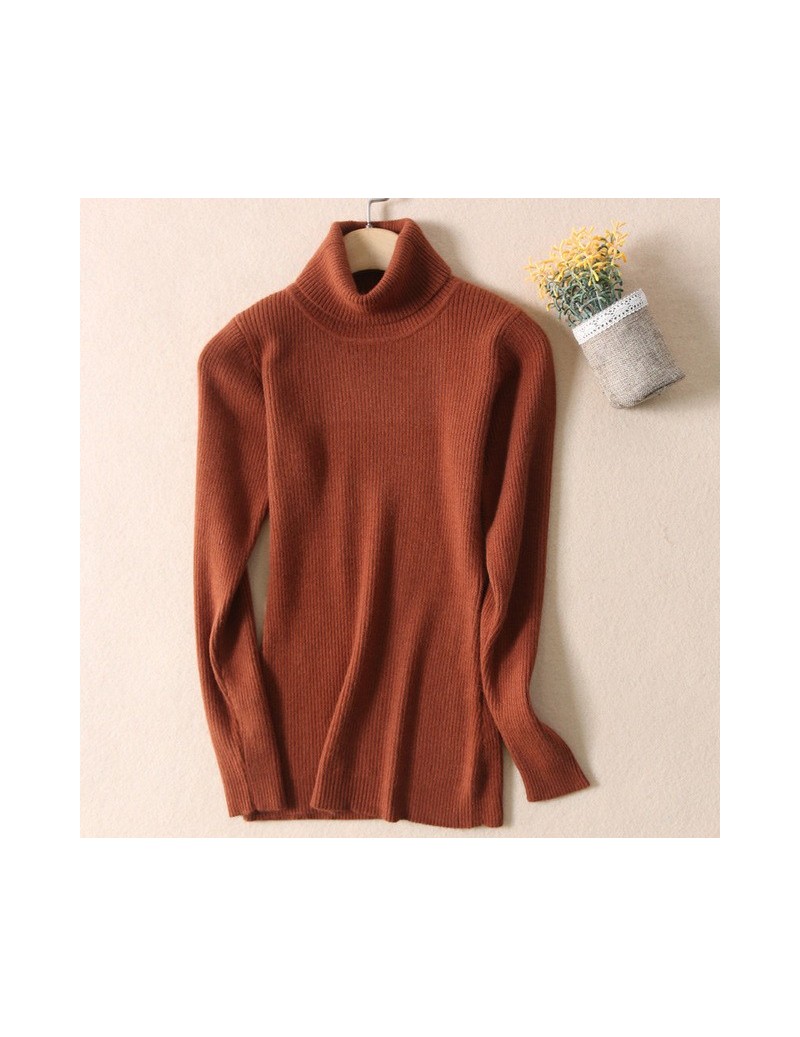 Pullovers Autumn and winter new cashmere sweater female high collar sets of sweaters Slim sweater solid warm wool wool jacket...