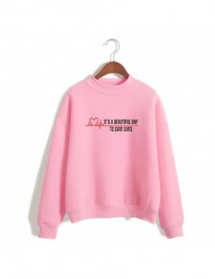 Hoodies & Sweatshirts Grey's Anatomy Sweatshirts Crewneck Pullover Womens pink Autumn Spring Hoodies Printed Long Sleeve Swea...