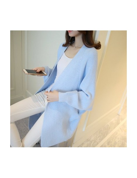 Cardigans 2019 Summer Cardigan With Pockets Women's Clothing Soft and Comfortable Coat Knitted V-Neck Long Cardigan Female Sw...