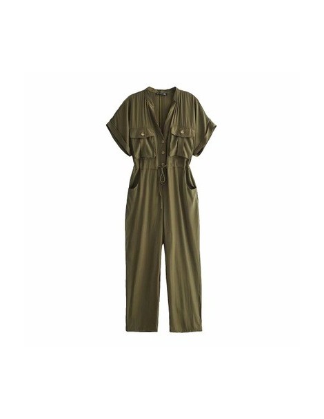 Jumpsuits overall orange army green long rompers womens jumpsuit women casual office work OL jumpsuit and rompers 2019 - army...
