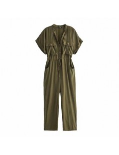 Jumpsuits overall orange army green long rompers womens jumpsuit women casual office work OL jumpsuit and rompers 2019 - army...
