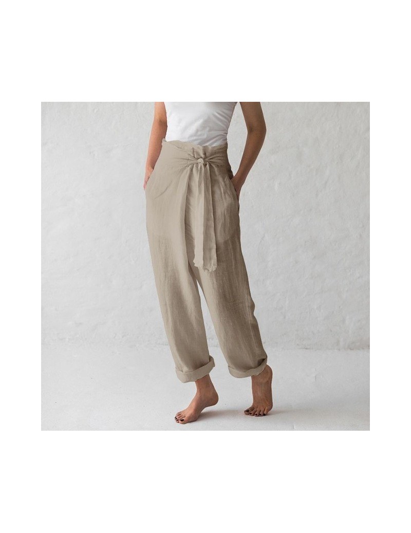 Pants & Capris 2019 Women Bottoms Vintage Linen Wide Leg Pants Casual Female Harem Trousers Loose Long Pantalone Palazzo Femi...