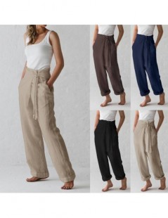 Pants & Capris 2019 Women Bottoms Vintage Linen Wide Leg Pants Casual Female Harem Trousers Loose Long Pantalone Palazzo Femi...
