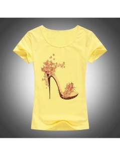 T-Shirts New high-heeled printed summer 100% cotton ladies kawaii short-sleeved T-shirt fashion trend Harajuku T-shirt - Sky ...