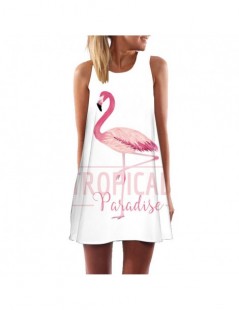 Dresses Plus Size S-3XL Sleeveless Beach Boho Dress Flamingo Floral Print Clothes Women 2019 Summer Short Shift Dresses Casua...