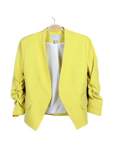 Blazers Fashion Women's Blazer Jacket Korea Style Candy Color Solid Slim Suit None Button Retail/Wholesale Drop Shipping - YE...