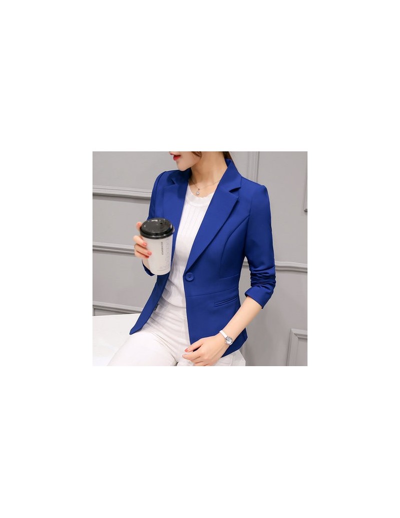 White Black Women Blazers And Jackets 2019 Slim Long Sleeves Office Lady Single Button Short Suit Jacket Female Femenino Bla...