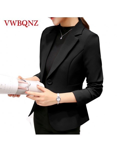 Blazers White Black Women Blazers And Jackets 2019 Slim Long Sleeves Office Lady Single Button Short Suit Jacket Female Femen...