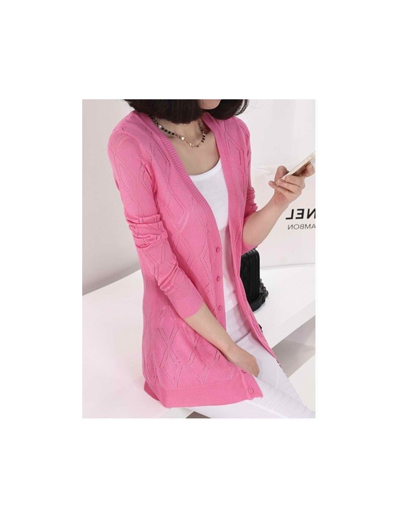 2017 summer hot sales of fashion knit long cashmere cardigan solid color one of six colors of genuine goods free sh - Rose r...