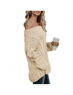 Pullovers 2018 Knitting Sweater Autumn And Winter Warm Thickening Strapless Off Shoulder Winter Clothes Women Pullover Sueter...