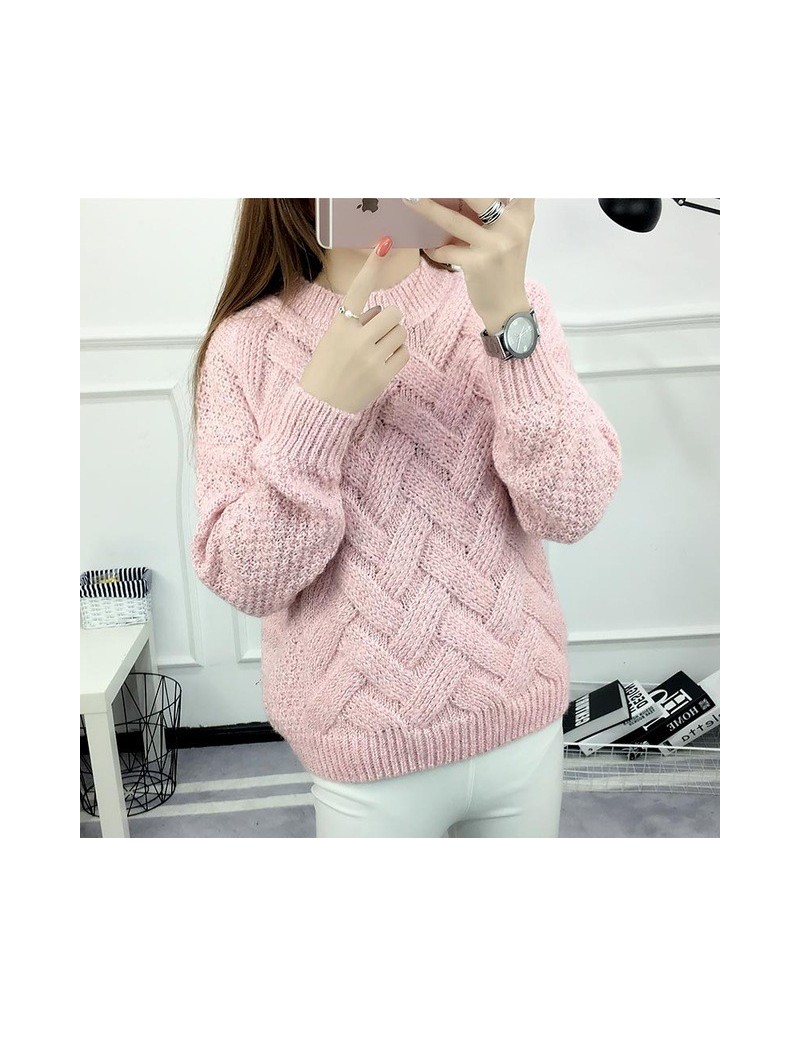 Pullovers Korean pullover feminine coat 2019 autumn o-neck solid color knitted sweater women long sleeve slim pull femme wint...