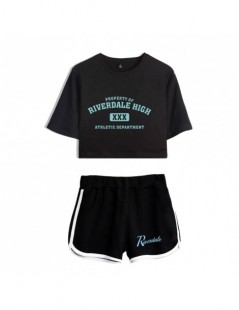 T-Shirts 2018 riverdale t shirt Two-Piece Summer Print T-Shirt Women's Suit Fashion Top + Shorts south side serpents - Brown ...