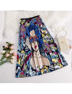 Skirts New Arrival Spring Women Cartoon Printed Elegant Pleated Long Skirts High Waist Harajuku Tulle A-Line Mid-Calf Skirts ...