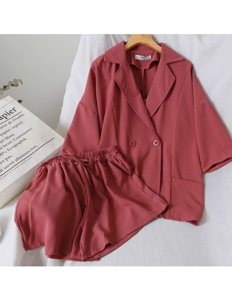 Women's Sets 2019 Chic Vest +Jacket +simple Pure Color Elastic Waist Shorts Three-piece Suit 3 Piece Outfits for Women summer...