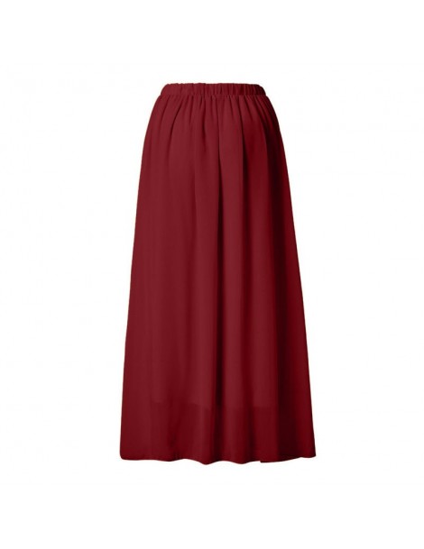 Skirts Elegant Womens Chiffon Long High Waist Summer Boho Beach Skirt Casual Fashion - Green - 4J4120018532-3 $32.33