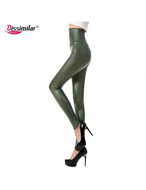 Leggings 2018 New Fashion women's Sexy Skinny Faux Leather High Waist Leggings Pants XS/S/M/L/XL - matt snake black - 2N99406...