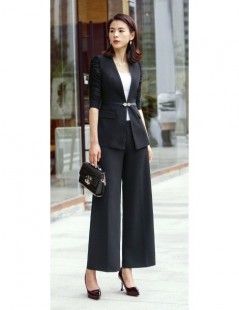 Pant Suits Fashion Office Ladies Black Blazer Women Business Suit with Pant and Jacket Set Work Wear Uniforms OL Style - Whit...