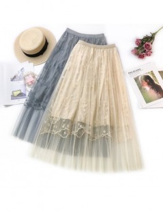 Skirts Embroidered Skirt 2019 New Style Fresh Dandelion Embroidered Skirt Women Elegant Pleated Skirt C876 - Pink - 4F4122277...