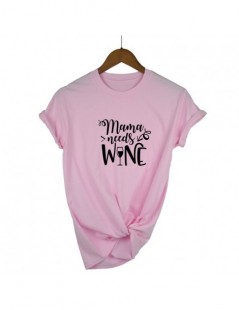 T-Shirts Mama needs wine t shirt 2019 summer new fashion women shirt mom gift tees tops slogan funny tshirt - White - 4B30876...