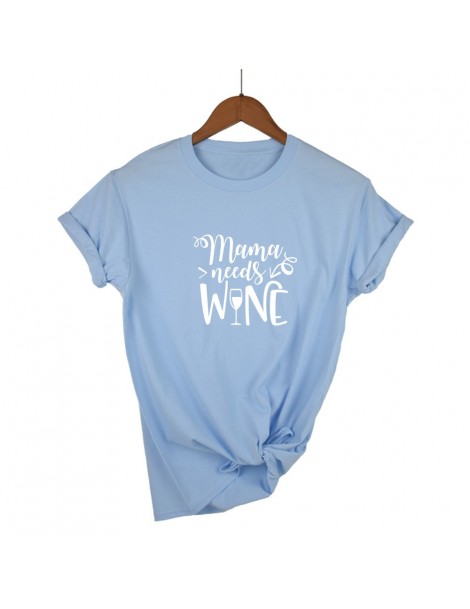 T-Shirts Mama needs wine t shirt 2019 summer new fashion women shirt mom gift tees tops slogan funny tshirt - White - 4B30876...
