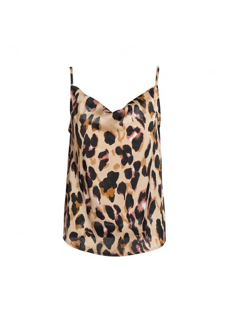 Camis Fashion Woman Street Snap Leopard Sexy Halter Top V-neck Sling Camis Vest Female Satin Tops 2019 New Arrival Clothing -...
