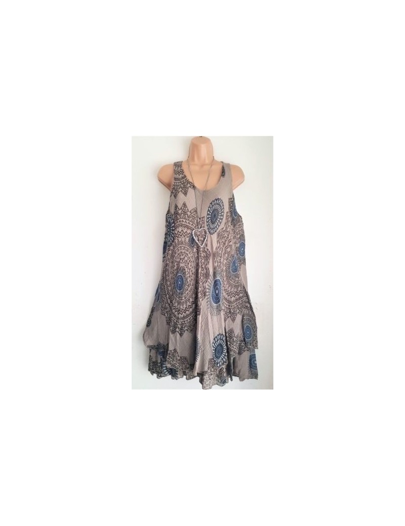 Dresses Bohemian Style New Soft Sleeveless Printing A-Line Dress For women Boho Loose Causal Dress Plus Size Beach Sundress -...
