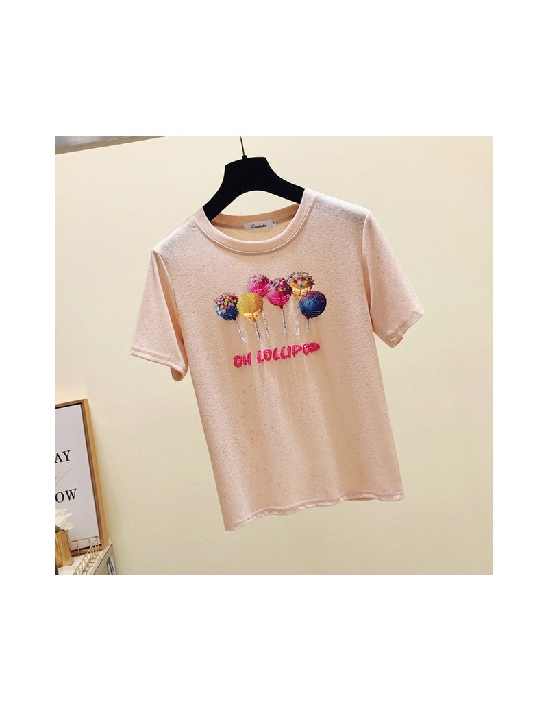 Korea style t shirt women t-shirts summer top tshirt Ice silk t-shirt women tops poleras de mujer moda 2019 tee shirt femme ...