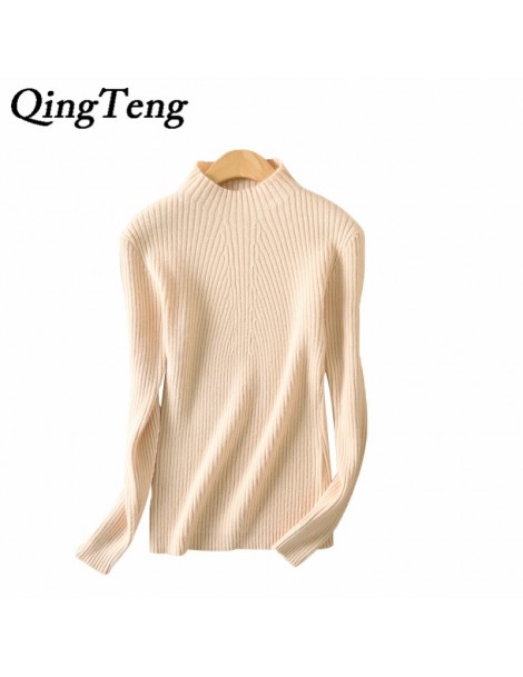 Pullovers 2017 New Autumn And Winter Sweaters Women Turtleneck Slim Sweater Semi-high Collar Cashmere Sweater Solid Color - C...