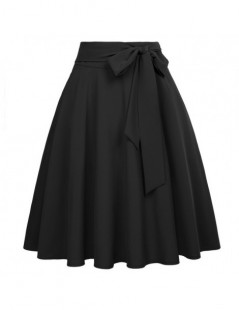 Skirts Summer Skirts Bowknot Women Wine Red Black Saias Solid Color High Waist Self-Tie Bow-Knot Embellished A-Line Female Sk...