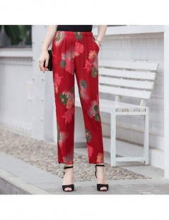 Pants & Capris 2019 Fashion Long Pants Summer Elastic Waist Print Pencil Pants Loose Casual Plus Size Women Pants High Waist ...