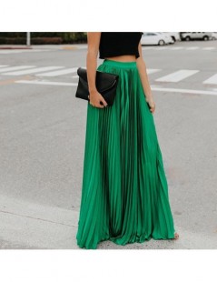 Skirts Women Pleated Skirts Solid Color Bohemian Slim Fit Female Long Skirts for Spring FDC99 - Pink - 4Y4171878278-3 $30.95