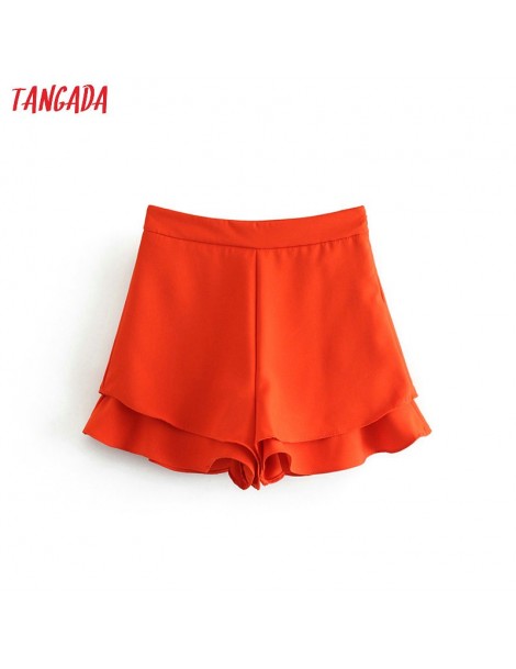 Shorts fashion women korean ruffles shorts summer solid pockets female high street black red ladies shorts panalones 6A224 - ...