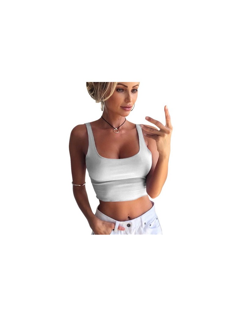 Short Tanks Camis Women Summer Solid Tank Tops Female Knitted Backless Crop Tops 2018 Hot Sale Cotton Sexy Elastic - As the ...