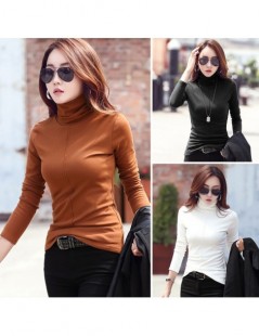 Pullovers Women Winter Slim Sweater Fashion Elastic Skinny Turtle Neck Basic Tops Pullover Long Sleeve Sweater Solid Bodycon ...