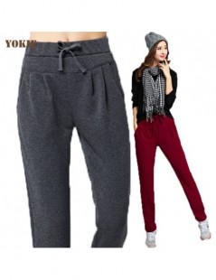 Pants & Capris Underwear women harem pants solid elastic waist pants cotton loose sweatpants casual trousers Red black gray P...