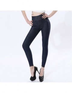 Leggings Cotton Imitation Jeans Women Leggings High Waist Button Pockets Black Blue Sexy Large Size 5XL Imitation Denim Elast...