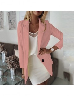 Blazers Open Front Cardigan Jacket Womens Casual Blazer Ruched Long Sleeve blazer feminino 2019 Plus Size Office Coat Pink Bl...