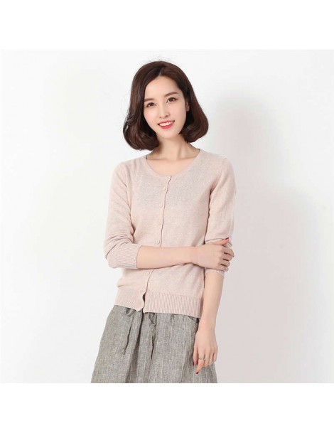 Cardigans High Quality O-Neck Ladies Cashmere Blend Cardigan Autumn Casual Long Sleeve Sweater Short Cardigan Thin Sweater 20...