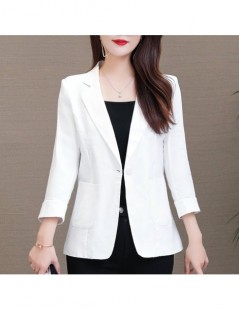 Blazers New Fashion Women Ladies Suit Coat Business Blazer Women Plus Size Three Quarter Sleeve Pockets Jacket Ladies Office ...