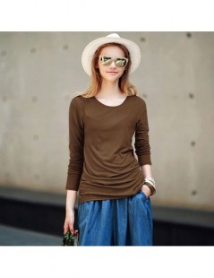 T-Shirts Cotton Women Stretch T-shirt Long Sleeve Under shirt Tops & Tees Casual Solid T-shirts European and American Style -...