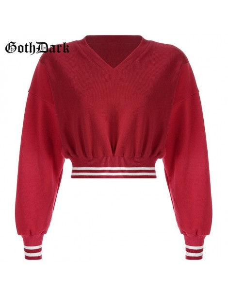 Hoodies & Sweatshirts Black Navel Stripe Long Sleeve Gothic Sweatshirt Autumn 2019 Fashion One off Shoulder Hoodies For Women...