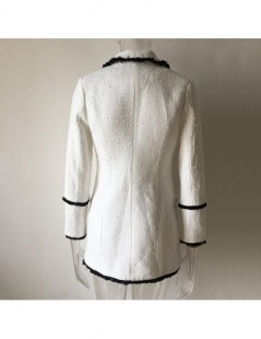 Blazers Plus Size XXXL Women High Street Long Jackets Runway Beading Double Breasted Solid Color White Slim Chic Blazers High...