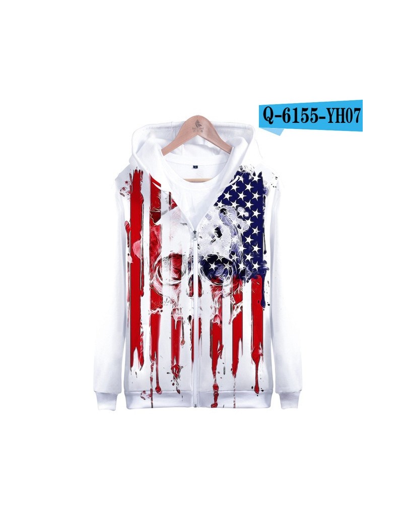 Hoodies & Sweatshirts American Independence Day 3D Print Long Sleeve Zipper Hoodies Sweatshirt Women/Men 2019 New 3D Hot Sale...