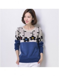 Pullovers New Fashion Loose Style Women Spring Sweater Knitted Long Sleeve Outerwear Flower sweater Pullover female tops - Je...