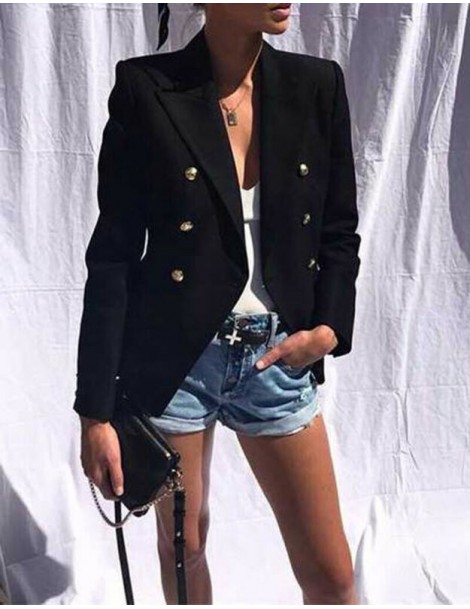 Blazers Plus Size S-2XL Feamle Casual Blazers Solid Color Button Style Women Collar Blazer Suit Thin Jacket Ladies Formal Coa...